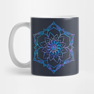 Blue Fractal Mandala Mug